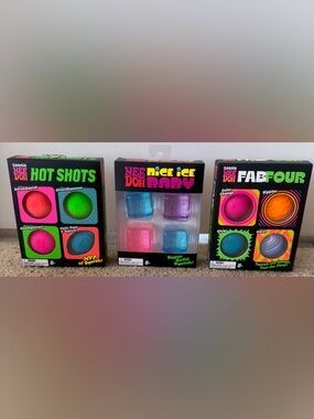 Nee Doh Hot Shots, Nice Ice Baby & Fab Four Colorful Squeeze Toy Set - Multi